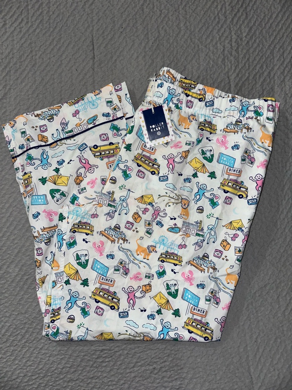 Roller Rabbit x Target Men's Roadtrip Boxer Pajama Pant Blue/Yellow/Pink XXL NEW